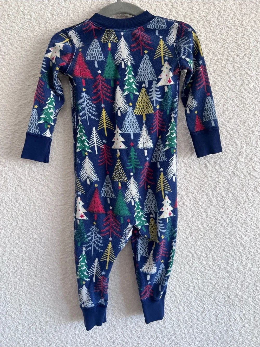Hanna Andersson Infant Blue Winter Christmas Zipper‎ Pajamas Size 18-24 Months